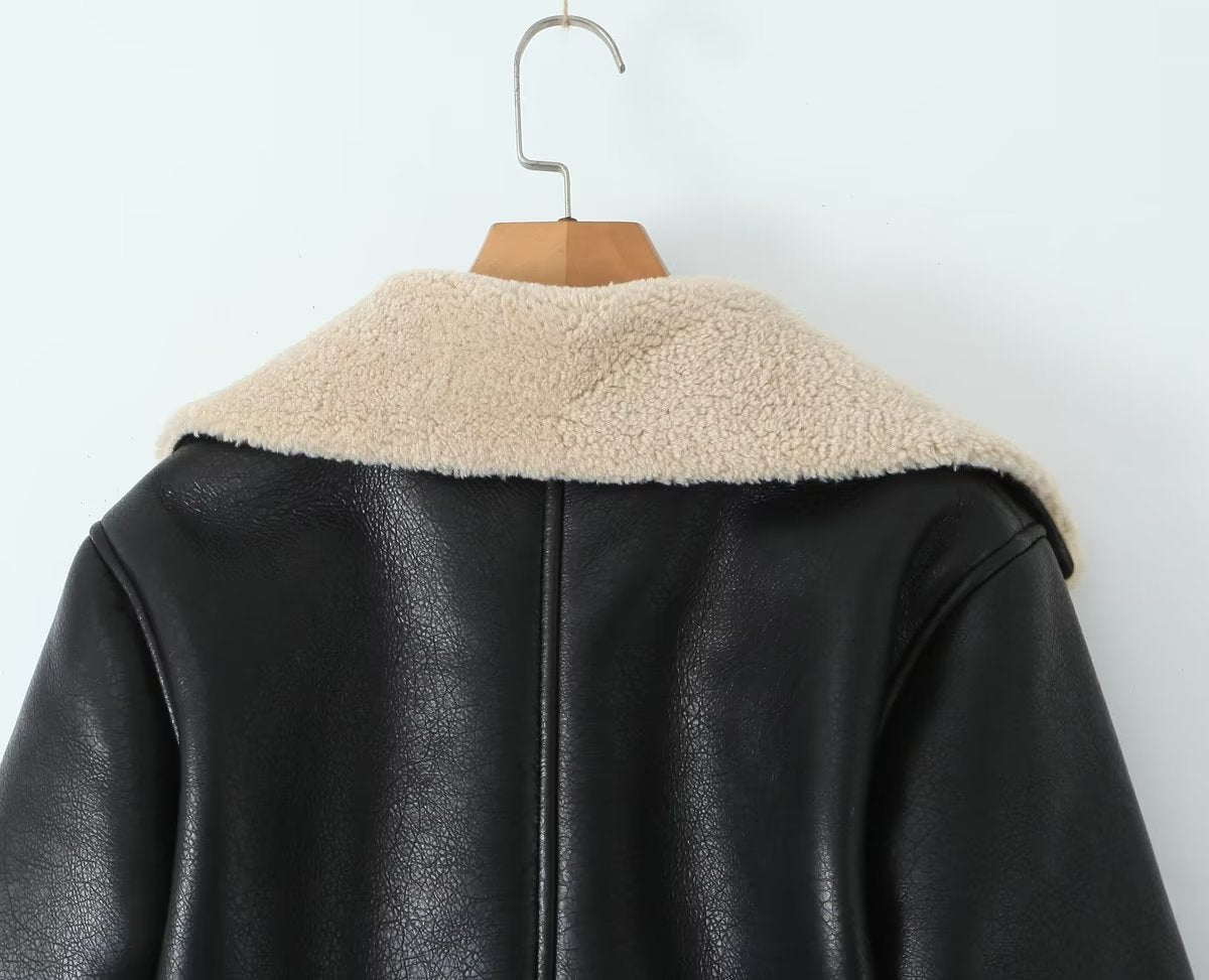 Autumn Winter Women Casual Double Sided Short Jacket