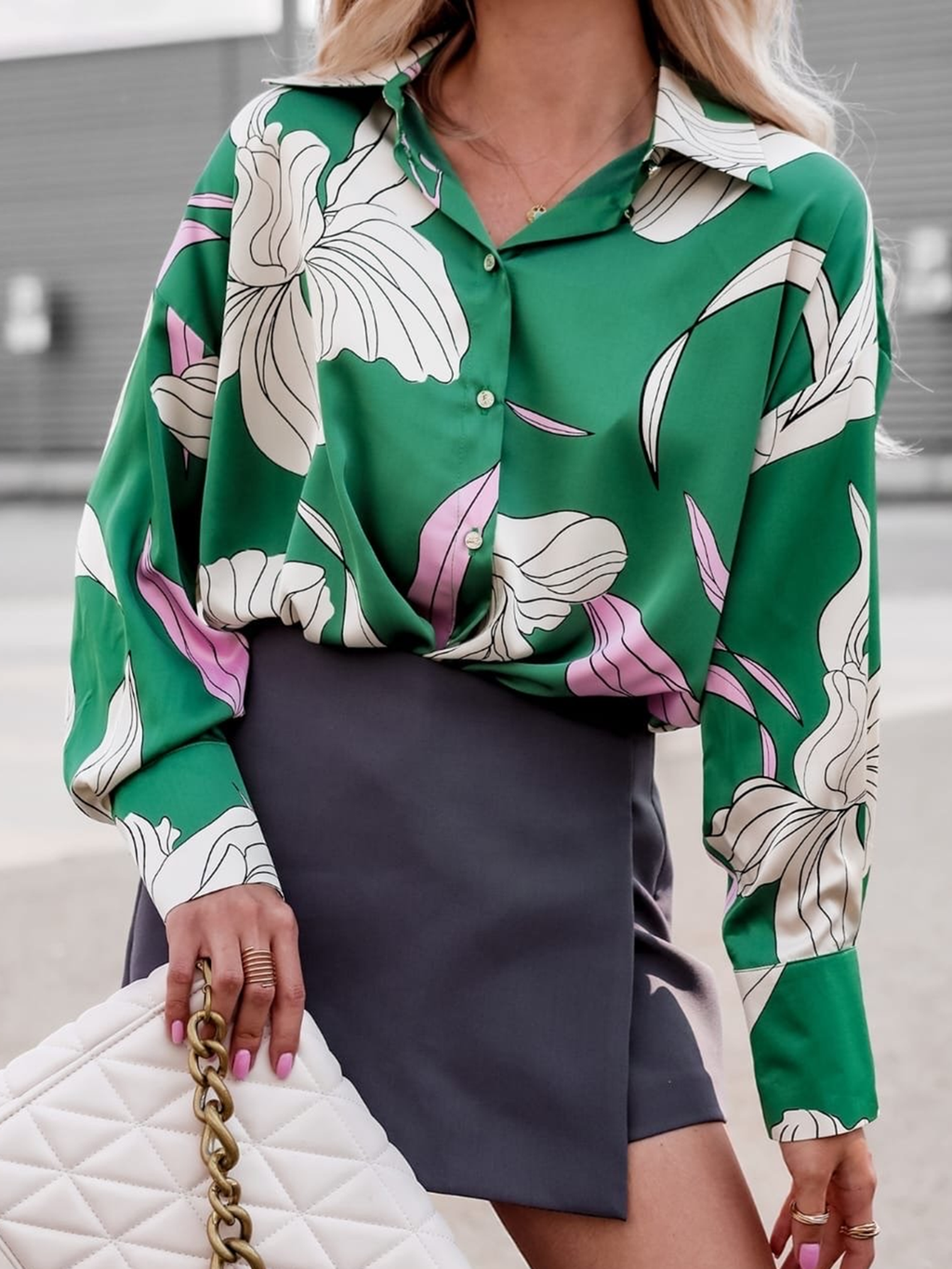 Women Spring and Summer New Printed Elegant Professional Long Sleeve Shirt