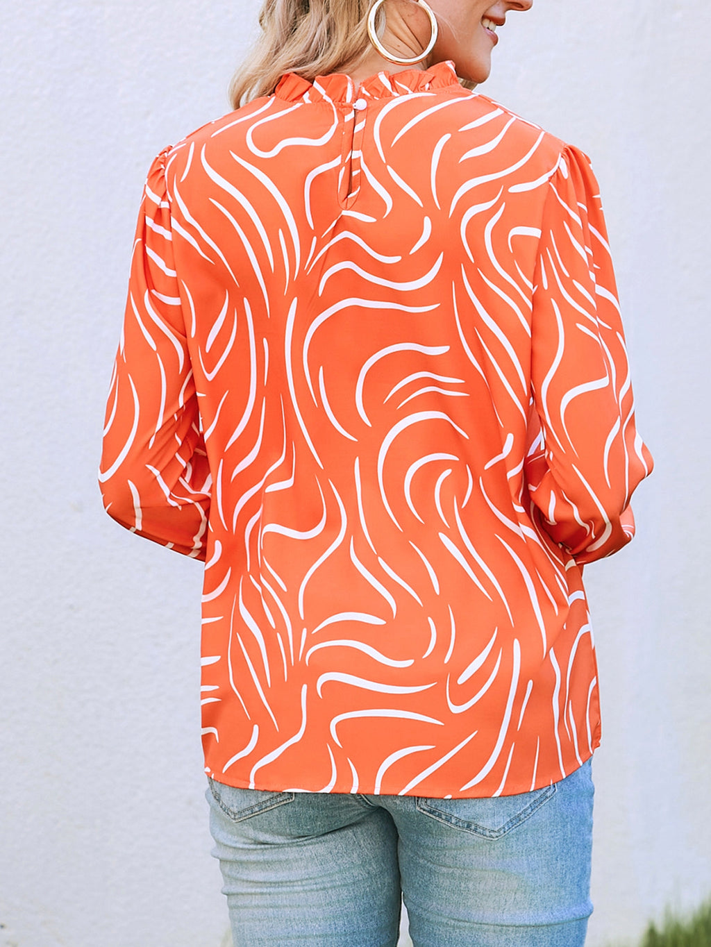 Women New Spring and Autumn Elegant Small Floral Print Long Sleeve Top