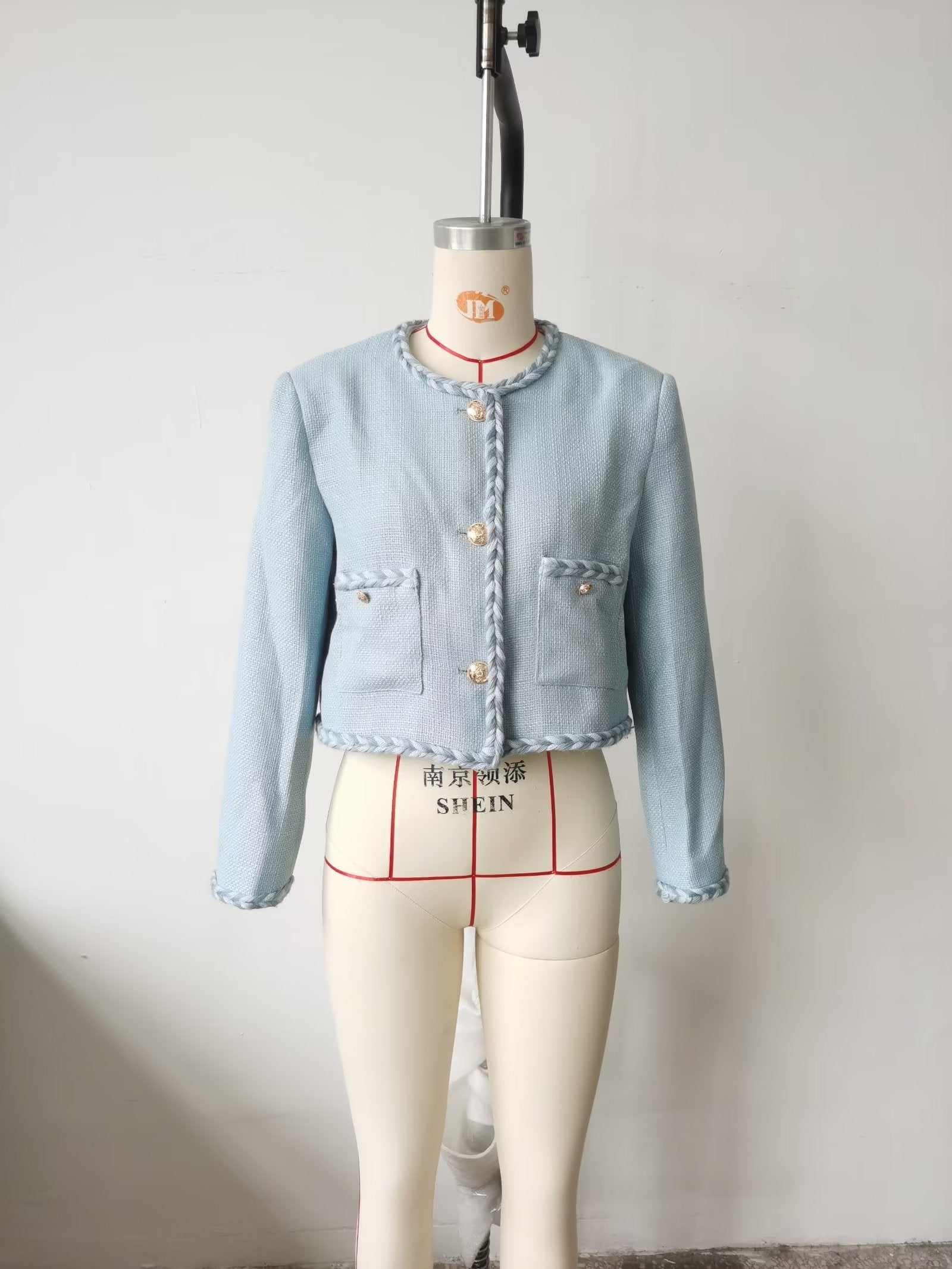 Tweed Coat for Women Spring Elegant Three Dimensional Ribbon Chanel Jacket Top