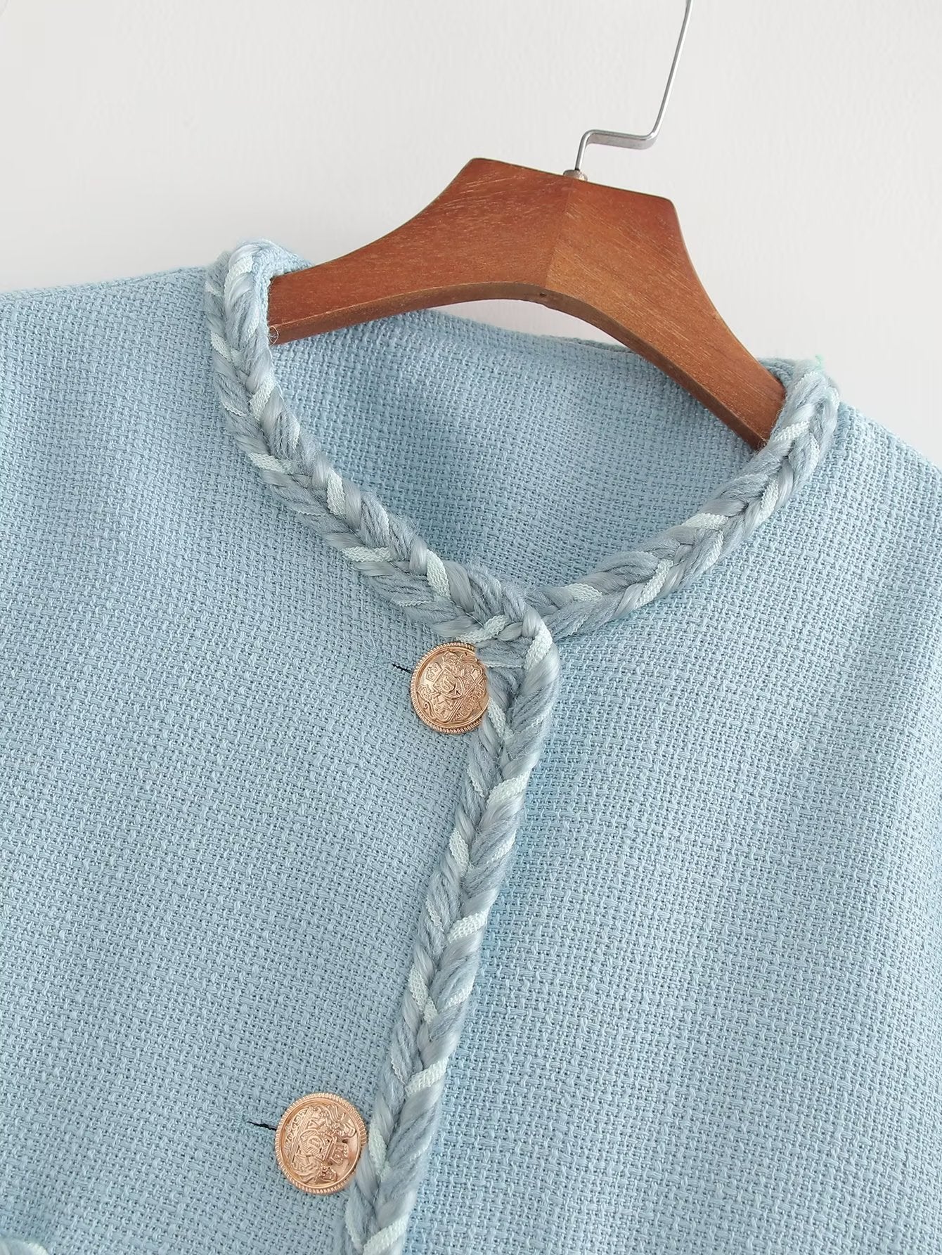 Tweed Coat for Women Spring Elegant Three Dimensional Ribbon Chanel Jacket Top