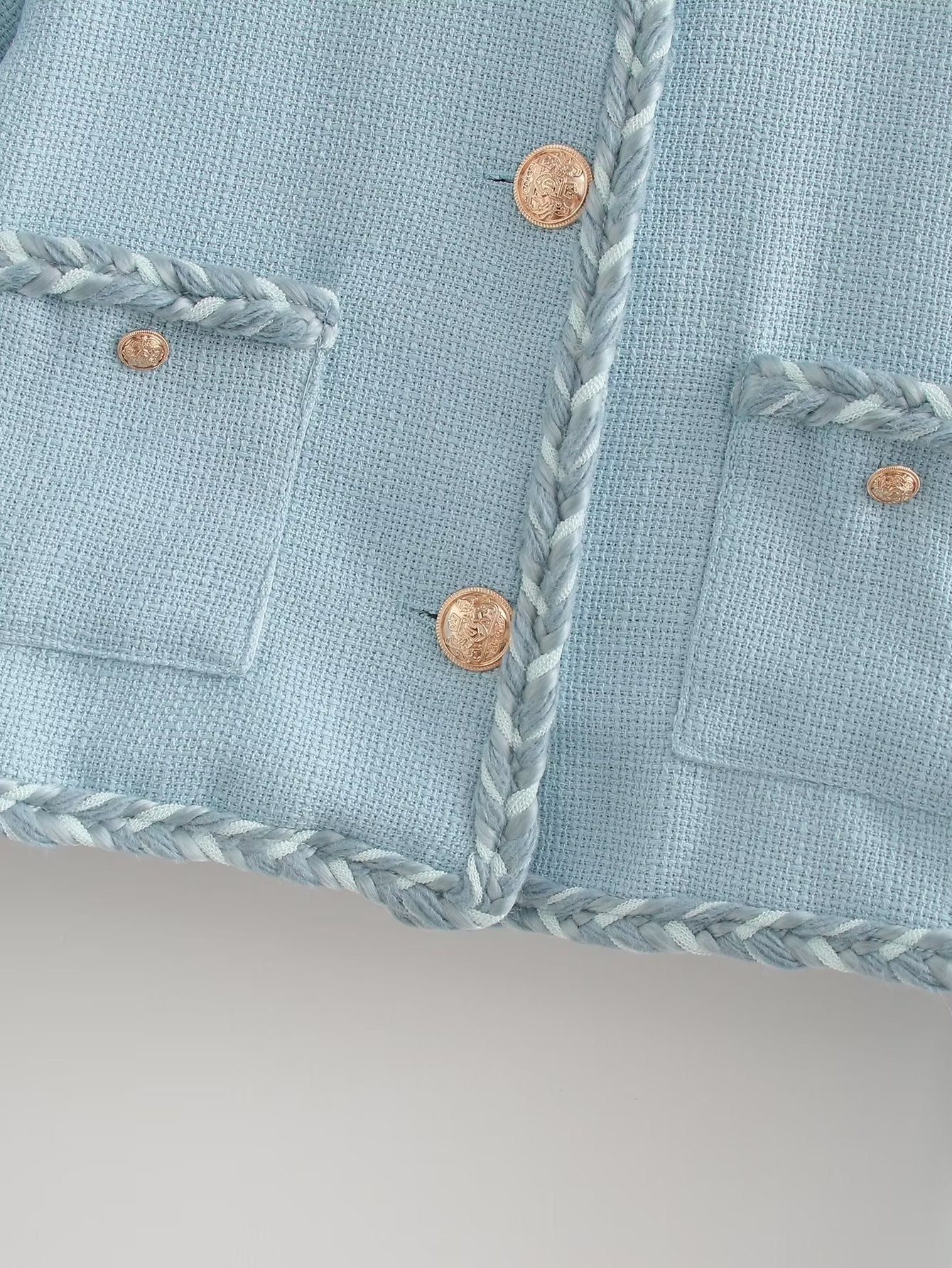 Tweed Coat for Women Spring Elegant Three Dimensional Ribbon Chanel Jacket Top