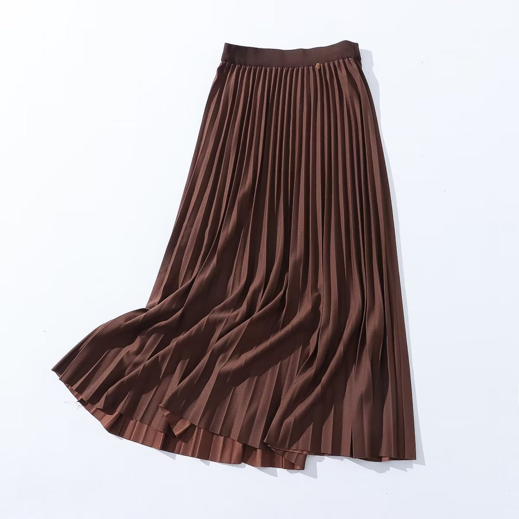 Jupe automne-hiver tendance et élégante pour femme, taille haute, coupe trapèze