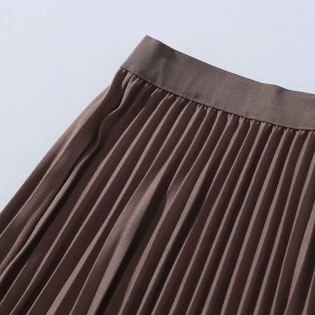 Jupe automne-hiver tendance et élégante pour femme, taille haute, coupe trapèze