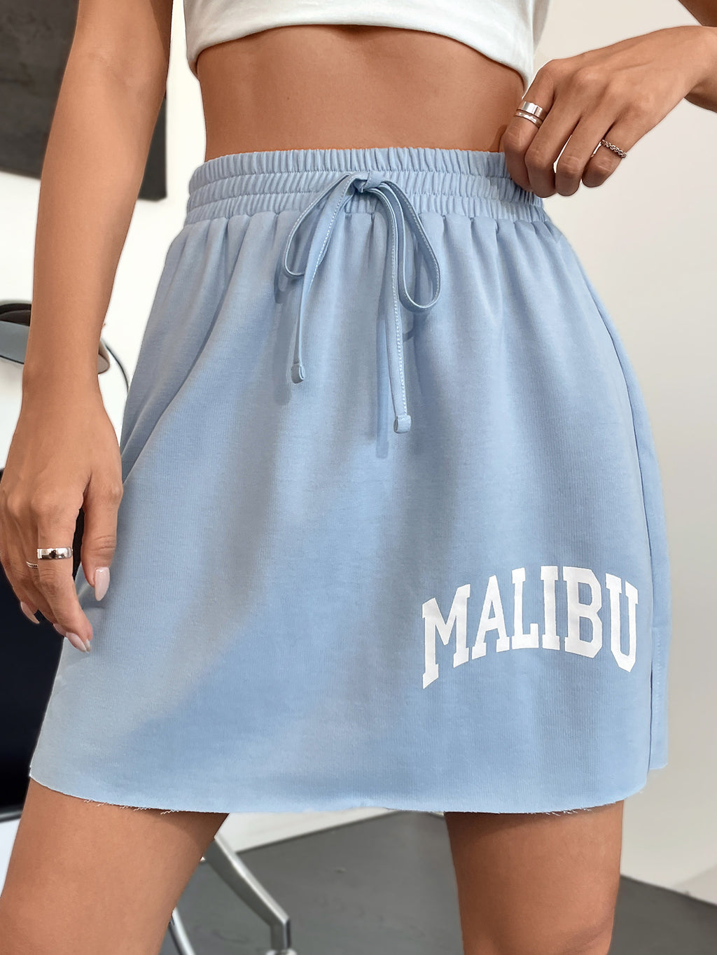Women Clothing Summer Casual Elastic Waist Skirt