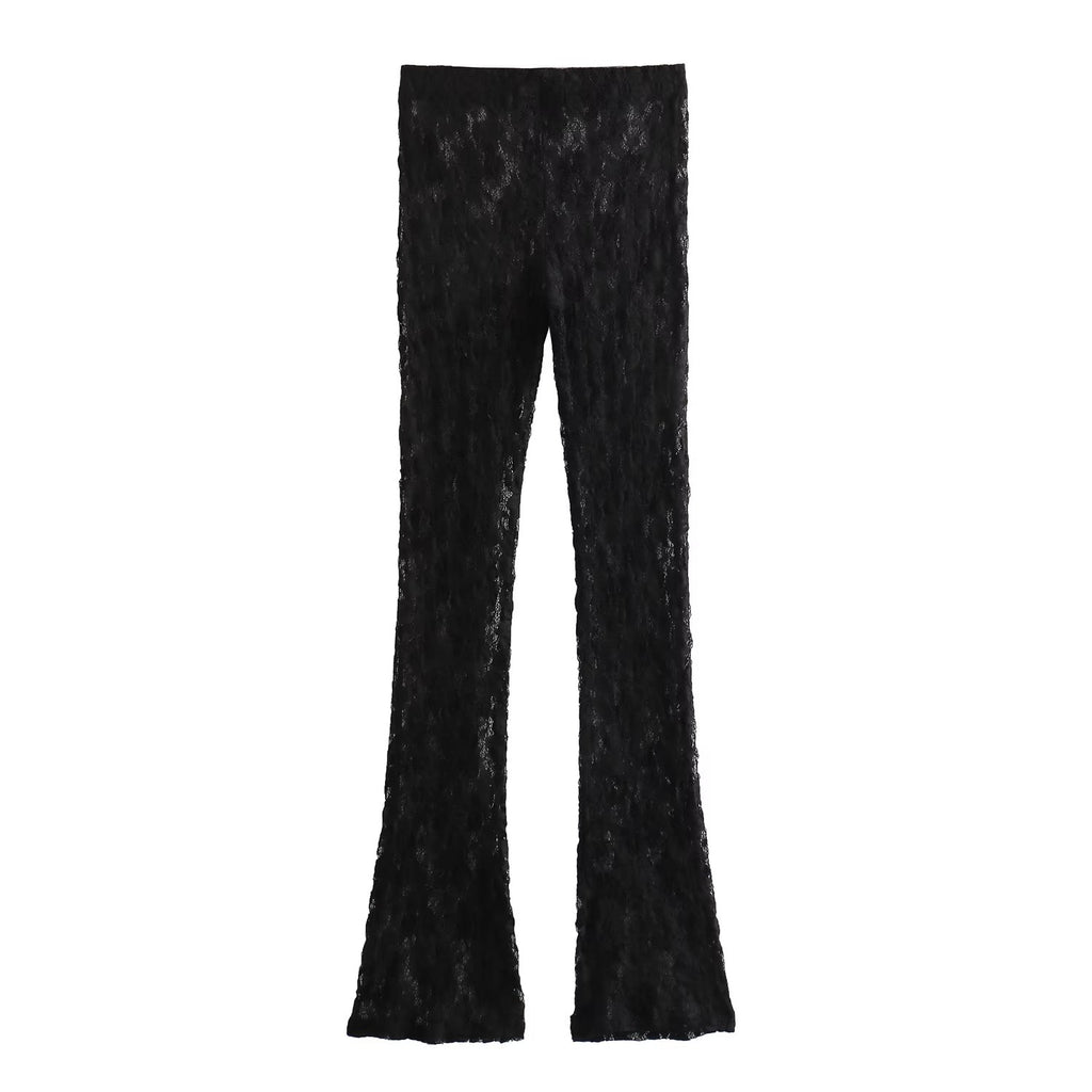 High Waist Sexy Seethrough Straight Leg Trousers Sexy