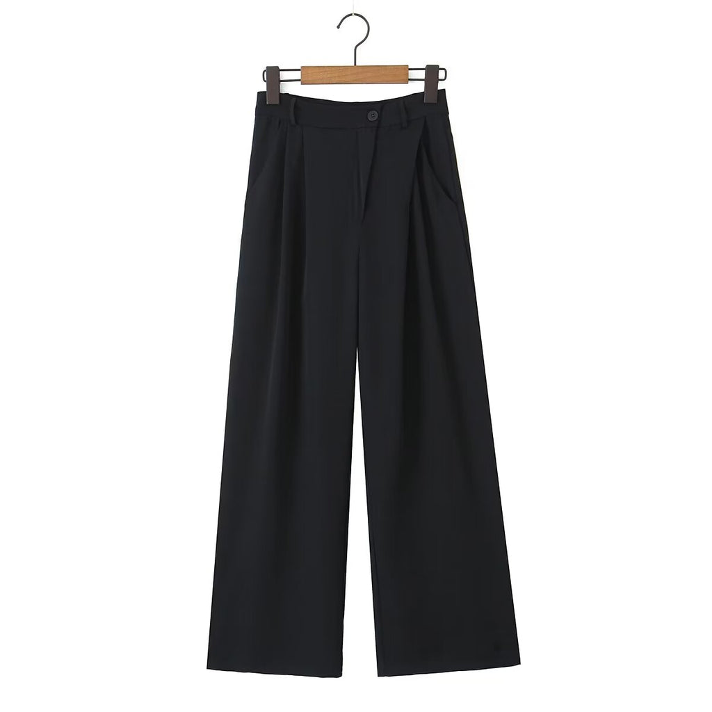 Narrow Work Pant Wide Leg Pants for Women Early Spring Sexy High Waist Loose Casual Draped Mop Trousers