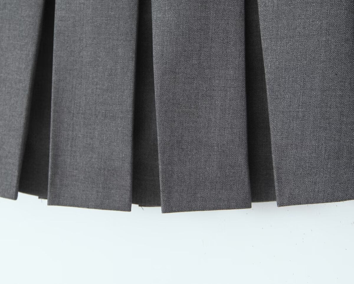 Summer Bow Preppy Skirt High Waist Short Pantskirt A Line Slimming Pleated Skirt