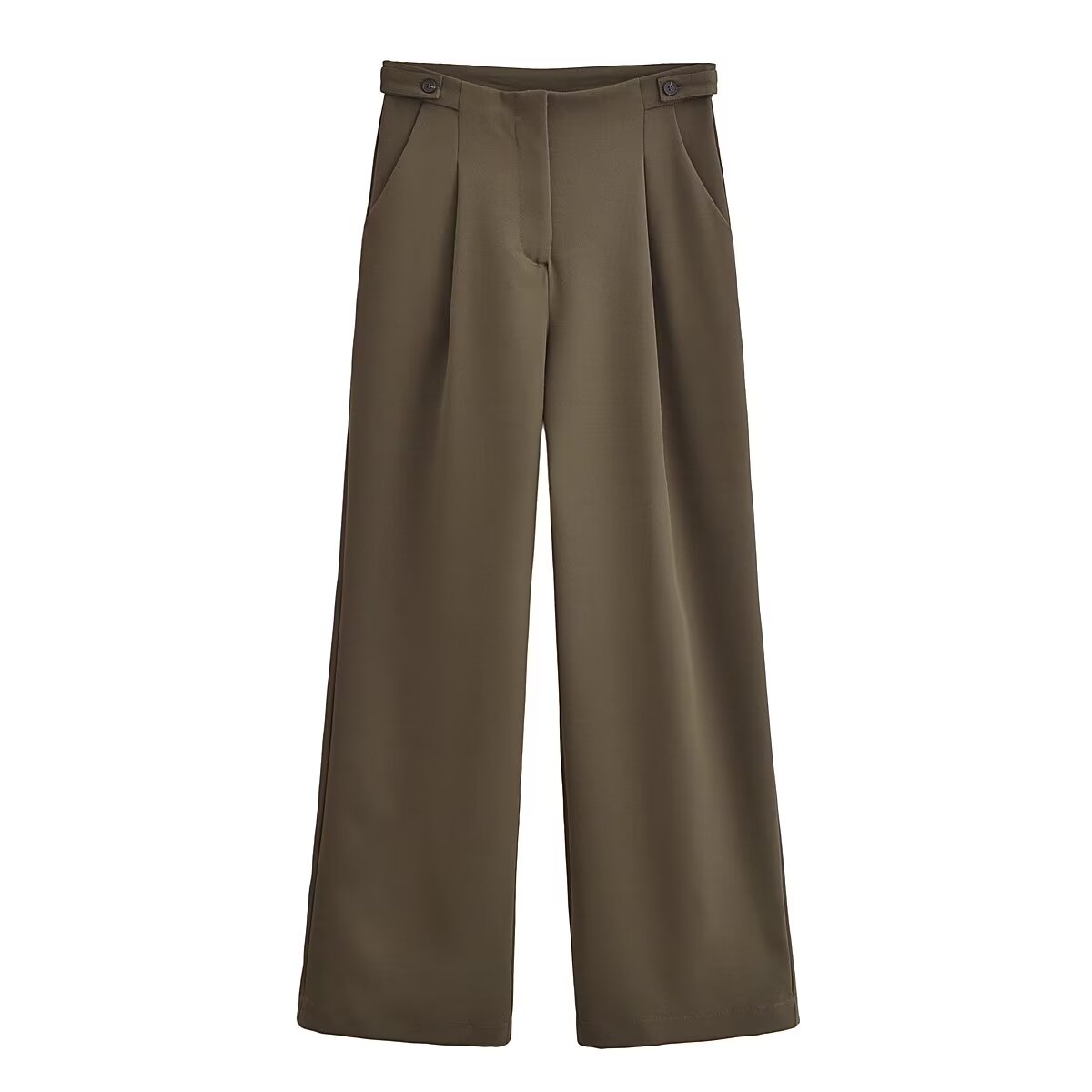 Fall Women Clothing Side Strap Wide Leg Pants Casual Pants Women