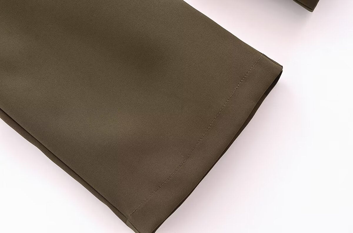 Fall Women Clothing Side Strap Wide Leg Pants Casual Pants Women