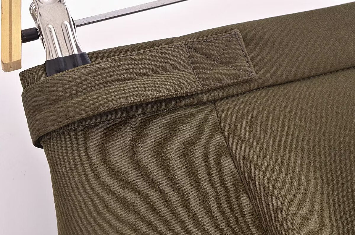 Fall Women Clothing Side Strap Wide Leg Pants Casual Pants Women