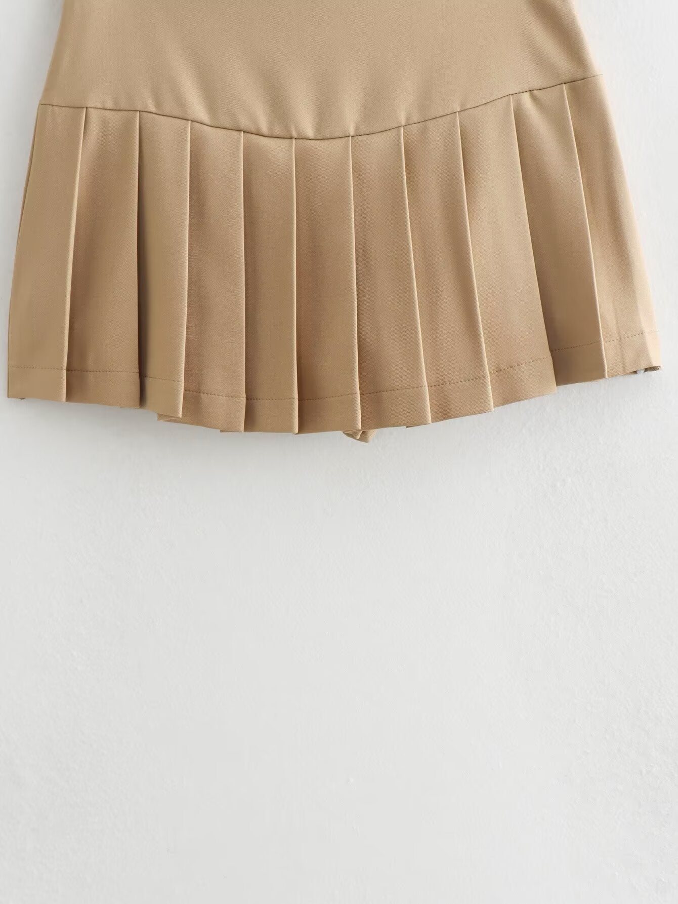 Summer Women Clothing Solid Color College Sweet Pleated Skirt