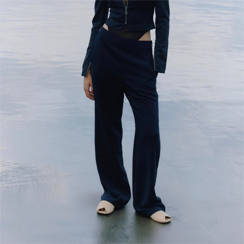 Fall Women Clothing All Matching Sexy Cool Side Zipper Wide Leg Straight Long Casual Pants