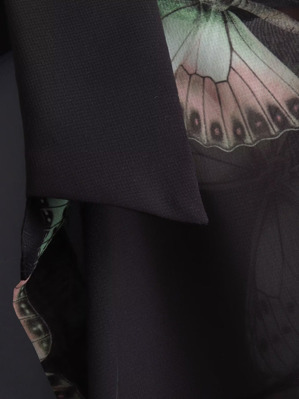 Women Clothing French All Match Butterfly Printed Chiffon Loose Casual Shirt