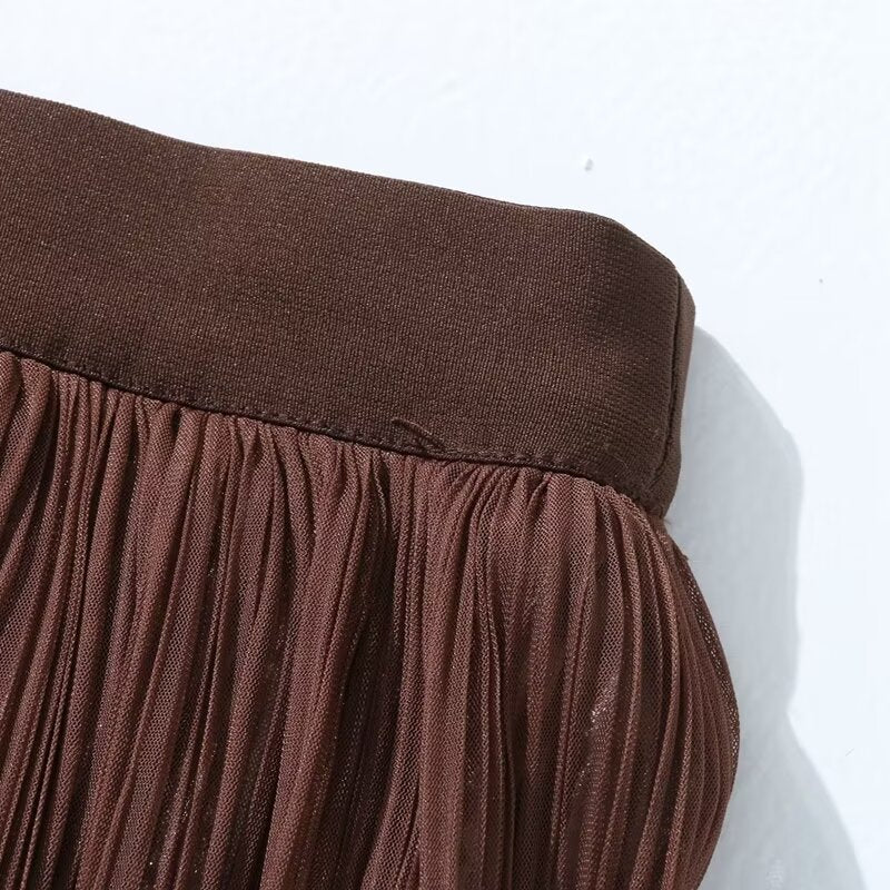 Autumn Winter Double-Sided Retro High Waist Velvet Pleated A- line Skirt Women's Drape Mid-Length Draped Dress