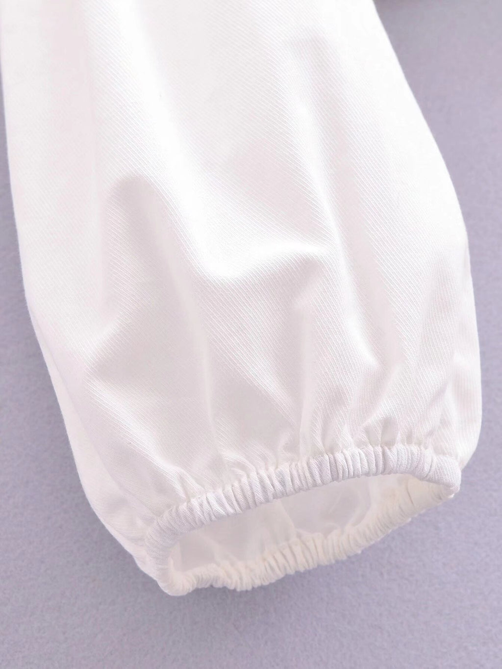 Spring Women Cotton Back Elastic off Shoulder Long Sleeve Shirt