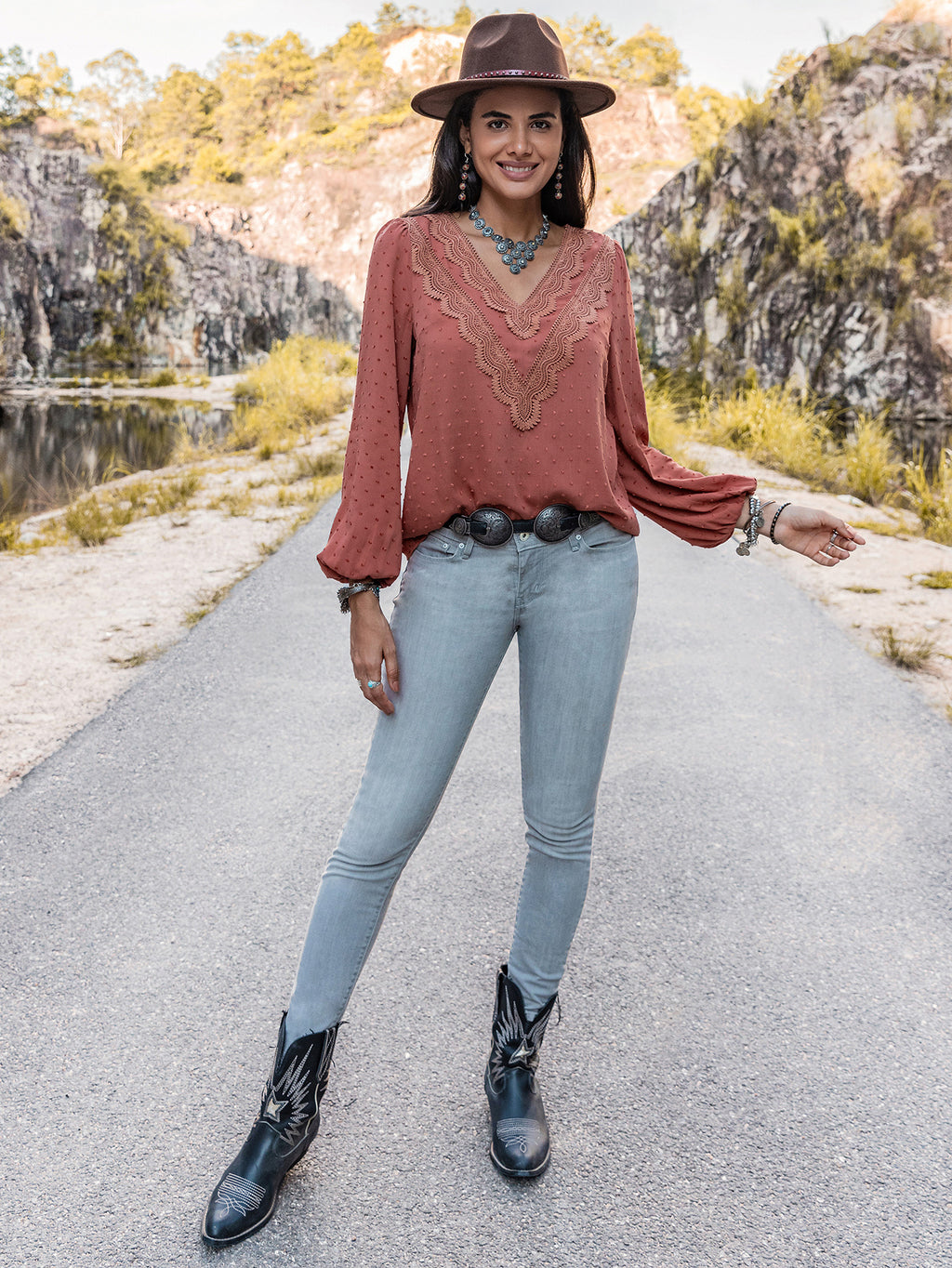 Women Clothing Autumn Winter Lace Long Sleeved Shirt Women Tops