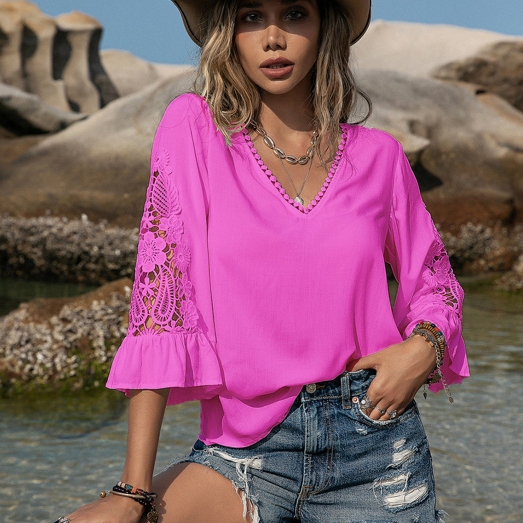 Blouse Simple Simple Summer All Match Women Top