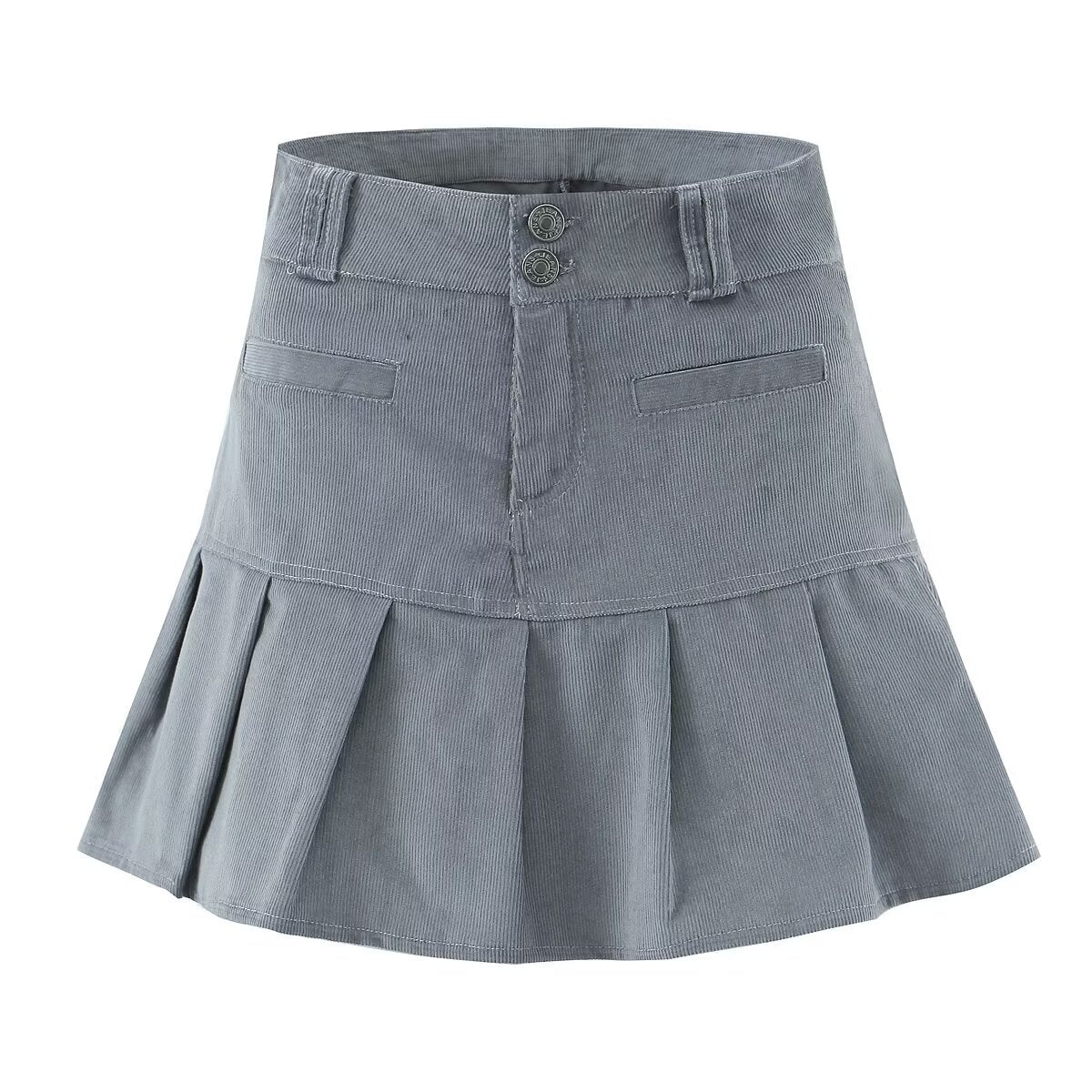 Jupe en velours côtelé pour femme, été, sexy, opaque, taille haute, fourreau, plissée, jupe trapèze