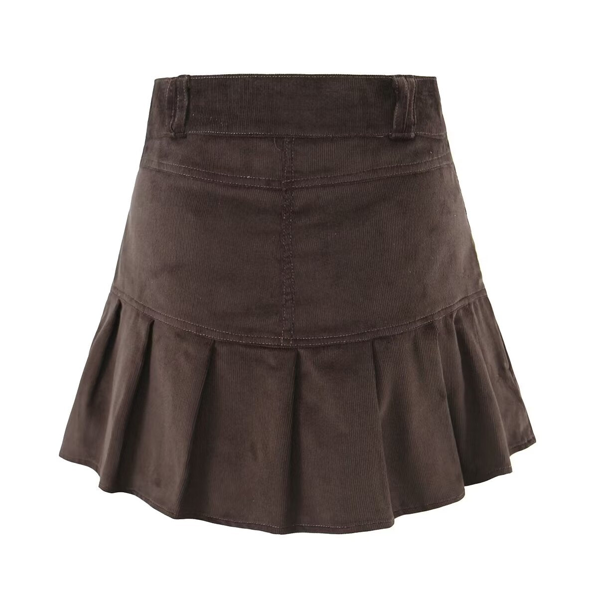 Jupe en velours côtelé pour femme, été, sexy, opaque, taille haute, fourreau, plissée, jupe trapèze