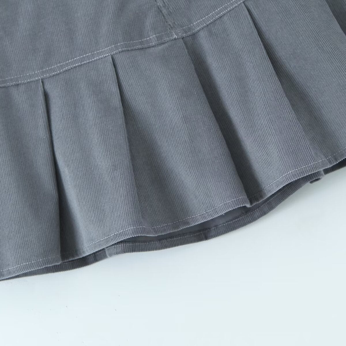 Falda de pana para mujer, de verano, sexy, antiexposición, cintura alta, corte A, plisada