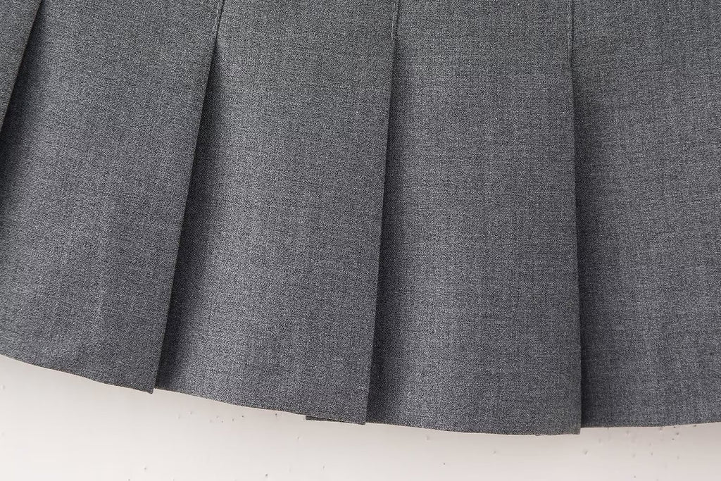 College Sexy Pleated Skirt Skirt Spring Western All-Matching High Waist Slimming A- line Skirt Women