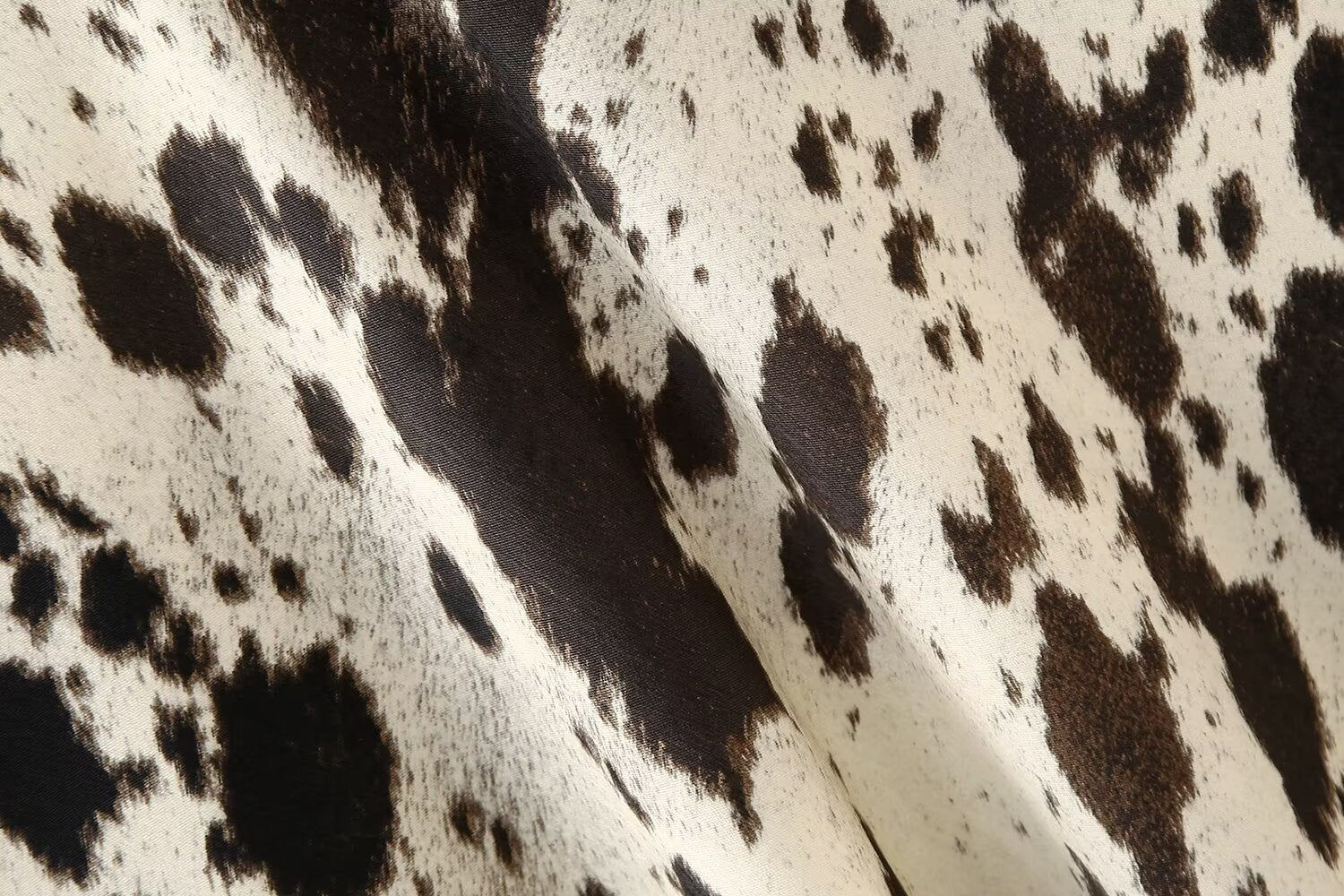 Women Clothing Animal Pattern Printed Silk Satin Texture Midi Dress