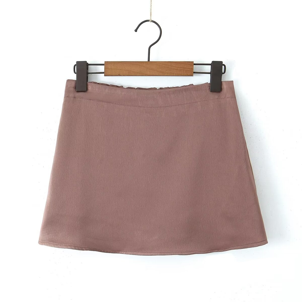 Spring Summer Women Semi Elastic Waist Classic Vacation Slimming Anti-Emptied Skirt