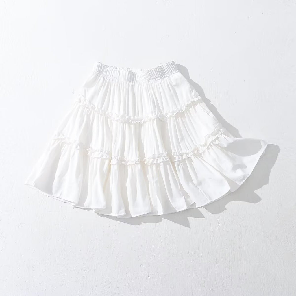 Summer Elastic Waist Ruffled Lace Skirt Women Skirt Pants