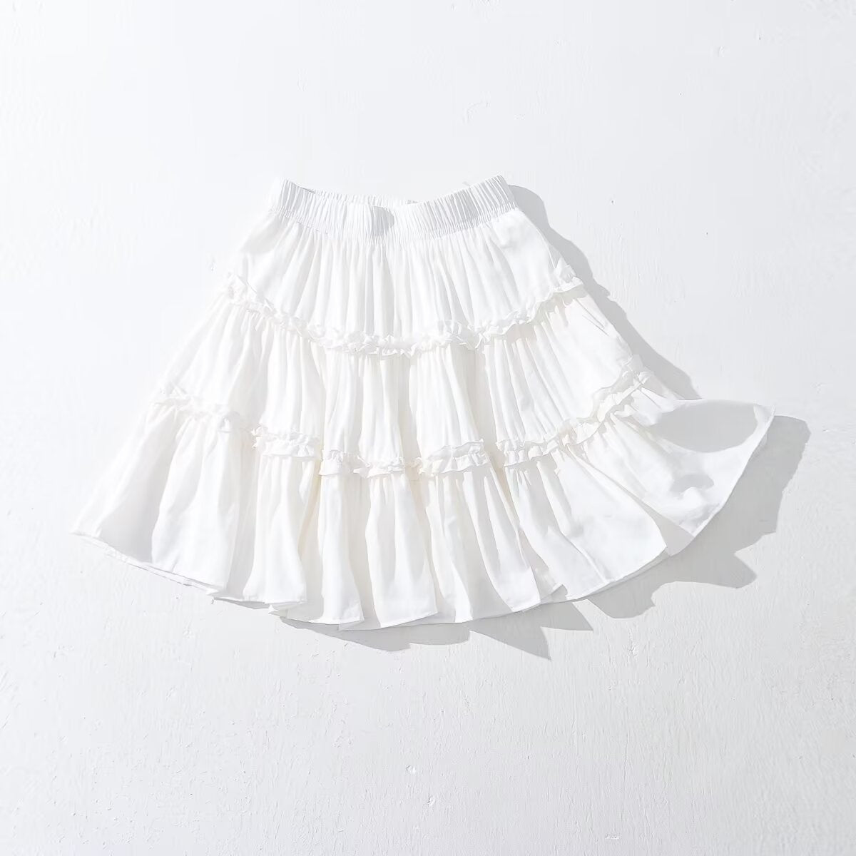 Summer Elastic Waist Ruffled Lace Skirt Women Skirt Pants