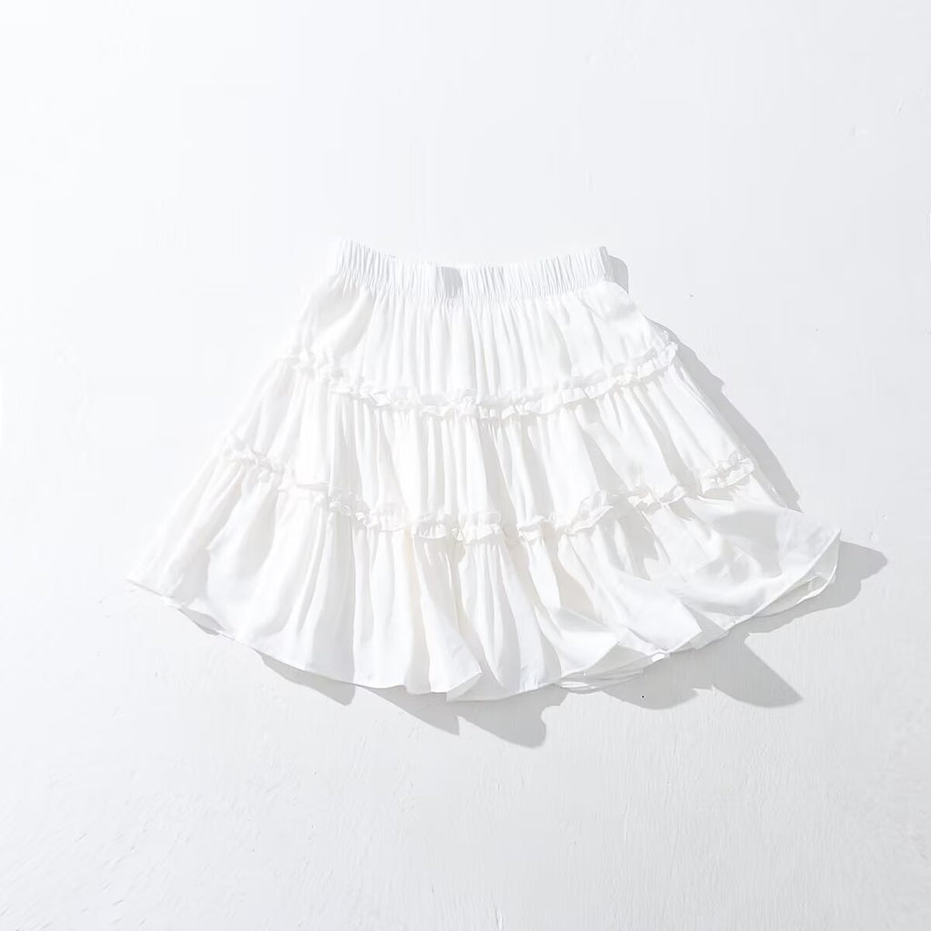 Summer Elastic Waist Ruffled Lace Skirt Women Skirt Pants