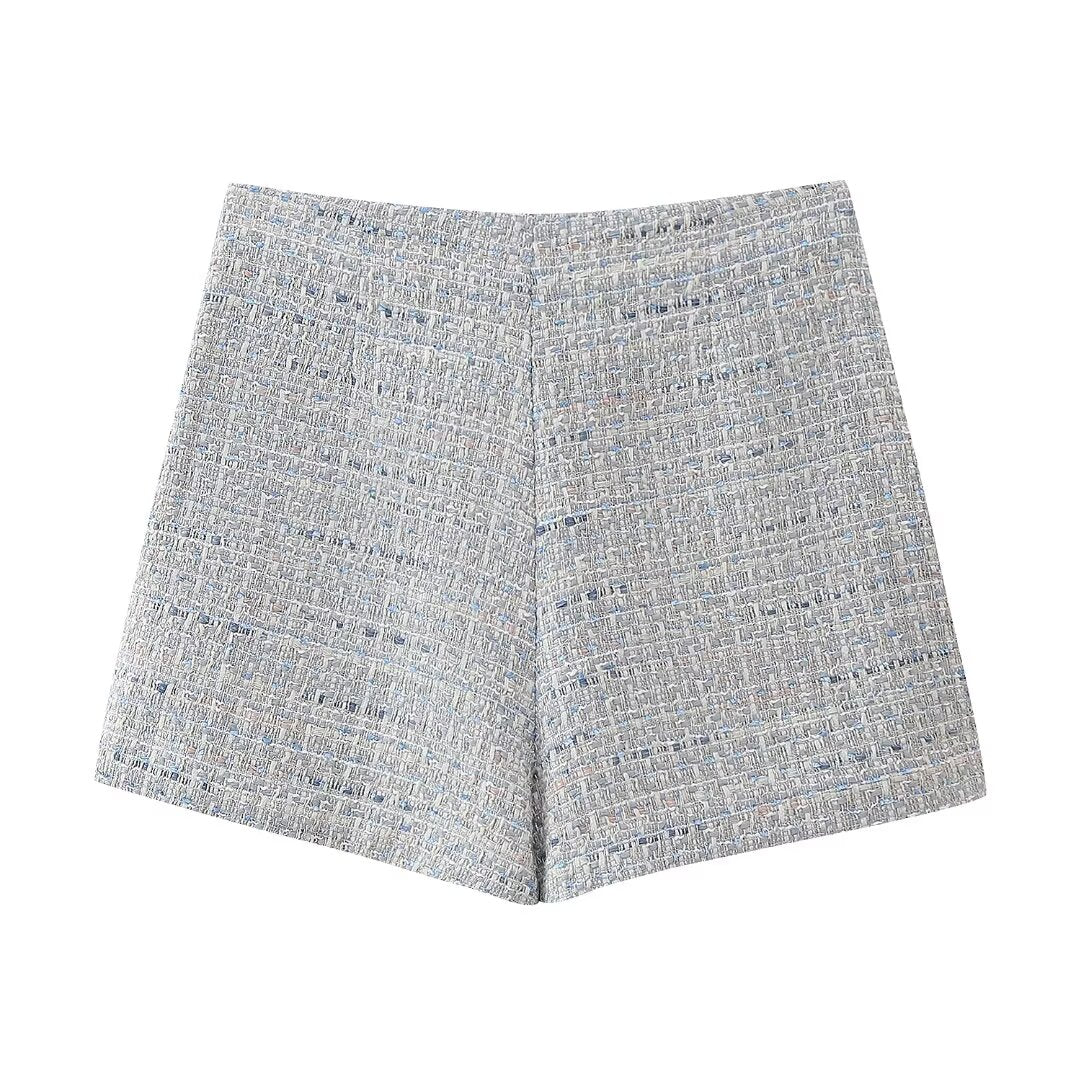 Spring High Waist Casual Anti Exposure Casual Woolen Shorts