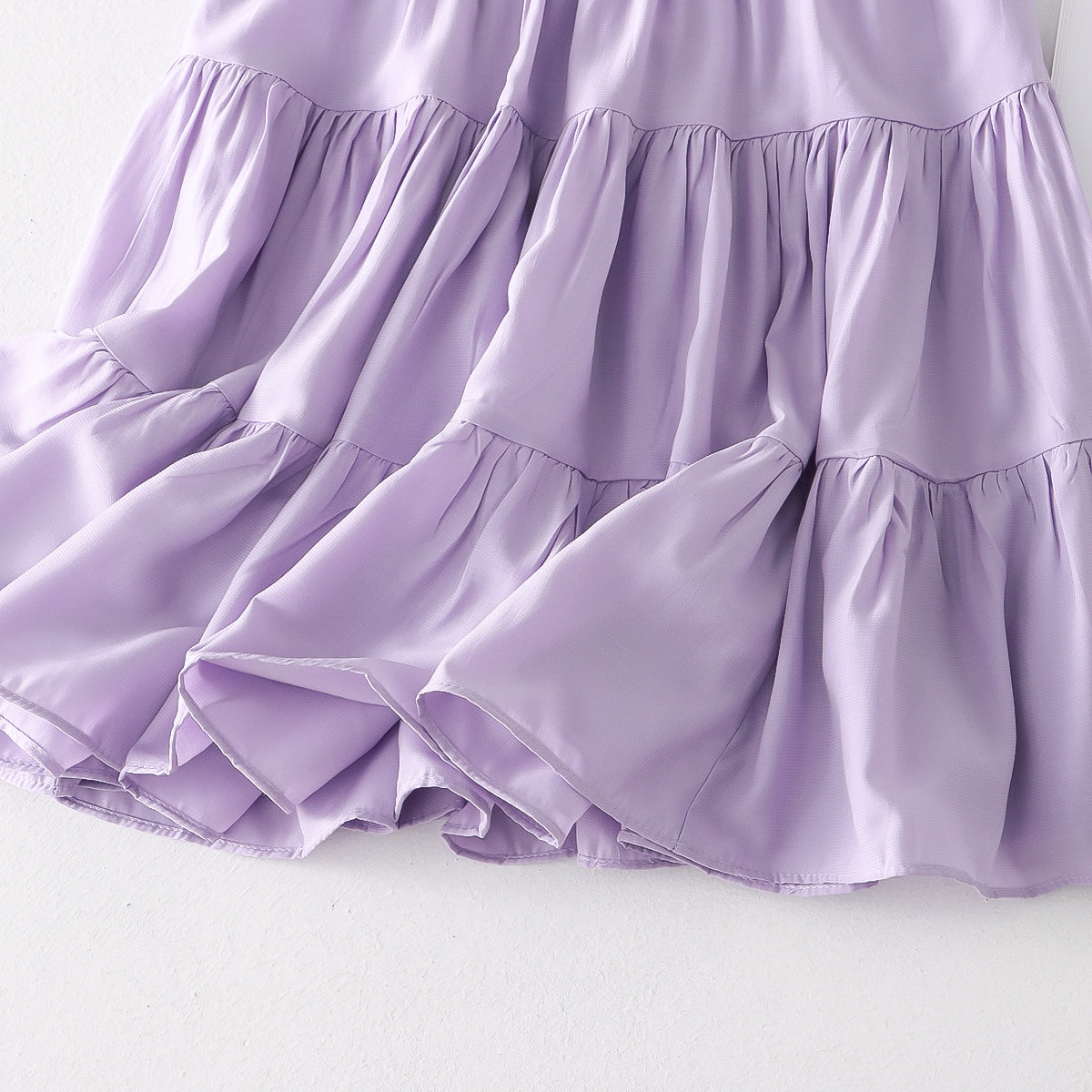 Summer Short Pleated Stitching Casual A line Skirt High Waist Elastic Waist Casual Skirt