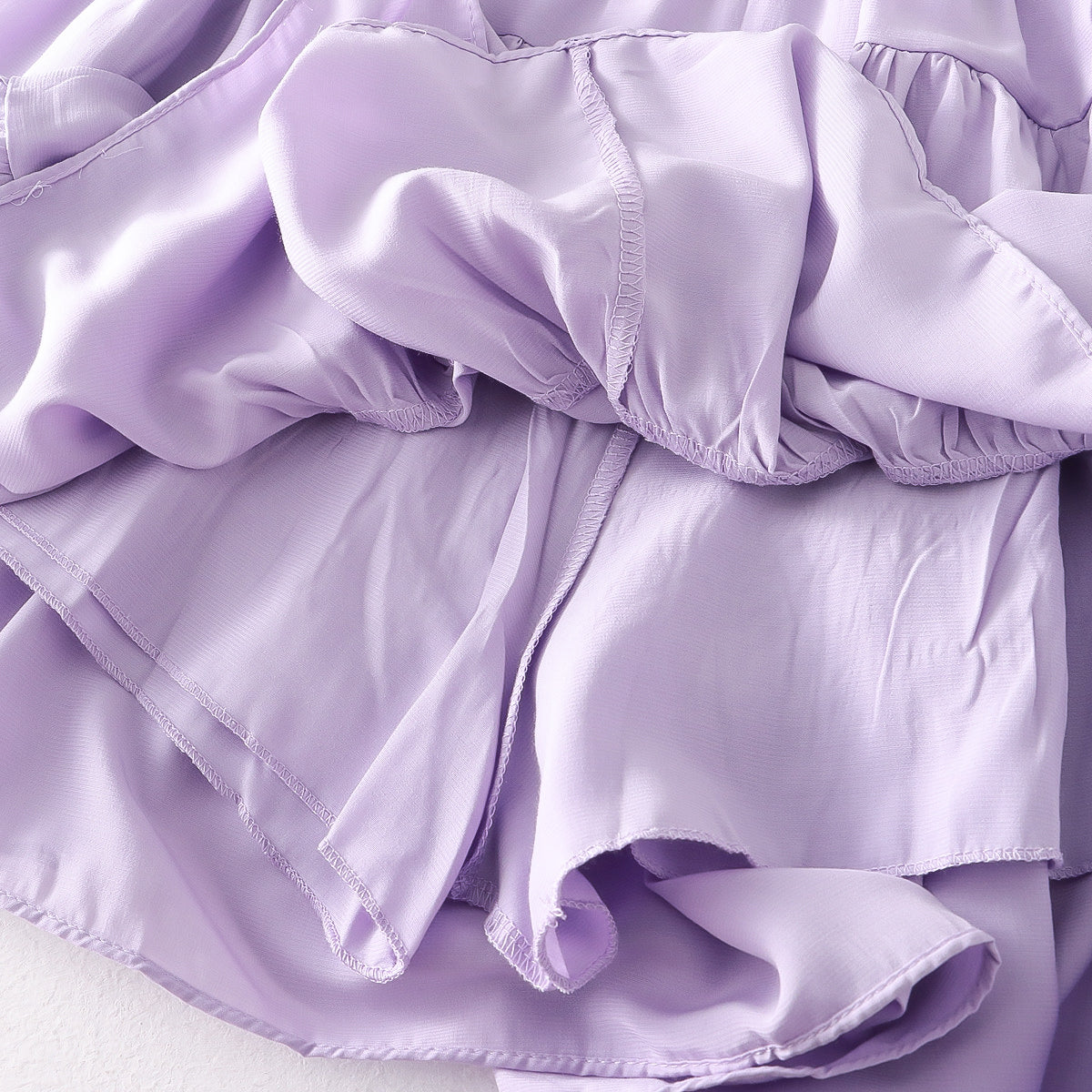 Summer Short Pleated Stitching Casual A line Skirt High Waist Elastic Waist Casual Skirt