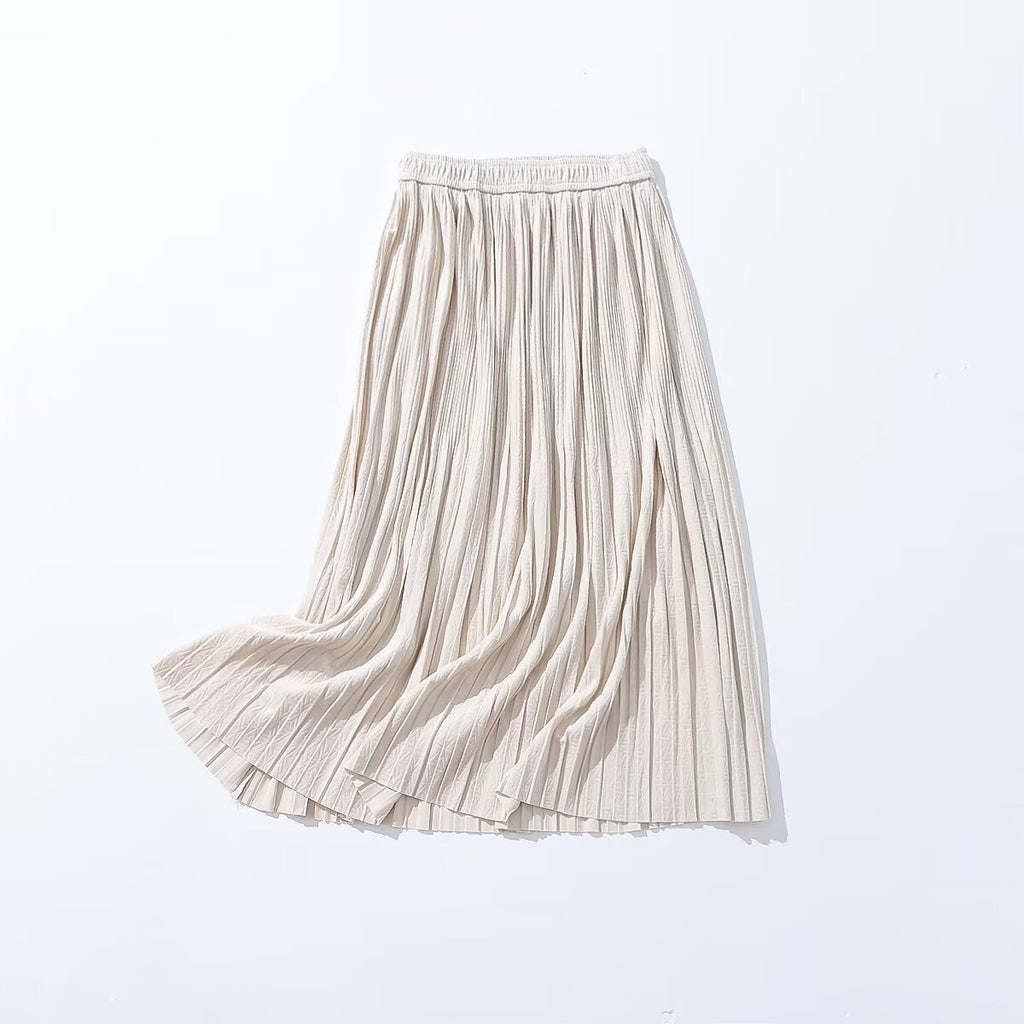 Falda ajustada con textura de terciopelo para oficina, falda midi de cintura alta para otoño, falda elegante de línea A para mujer