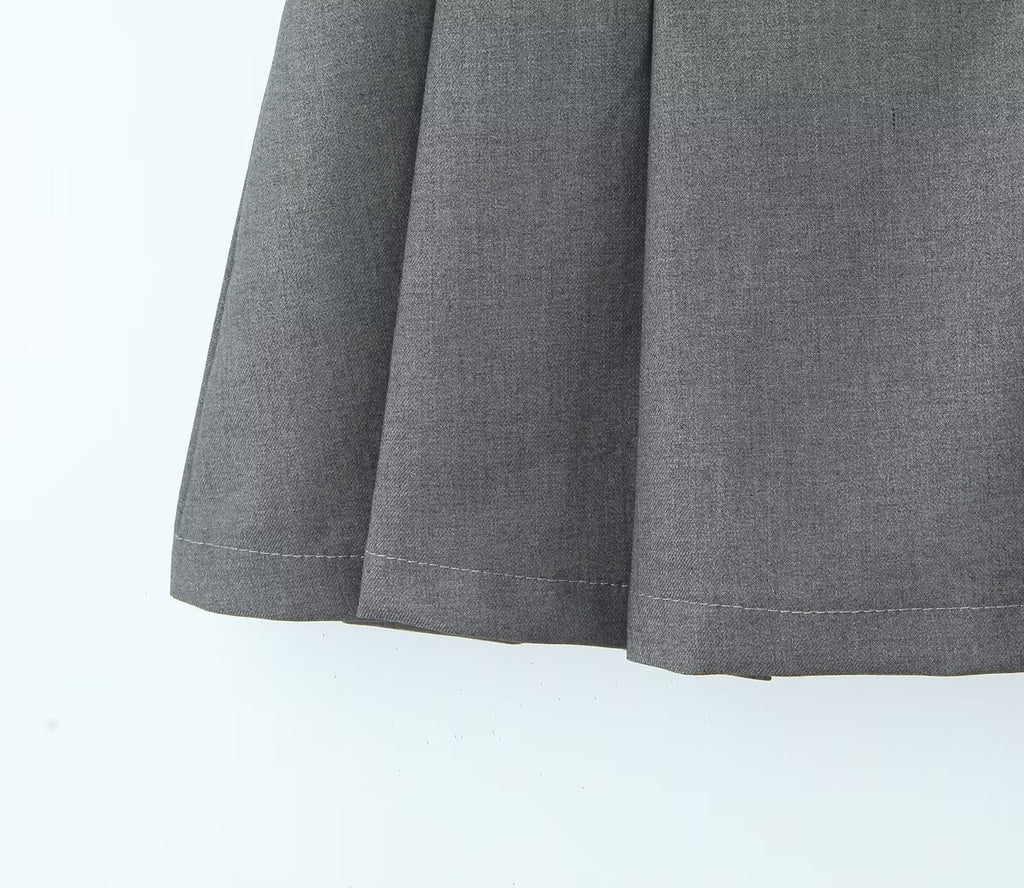 Spring Black High Waist Slimming Skirt Pleated Skirt Skirt Women