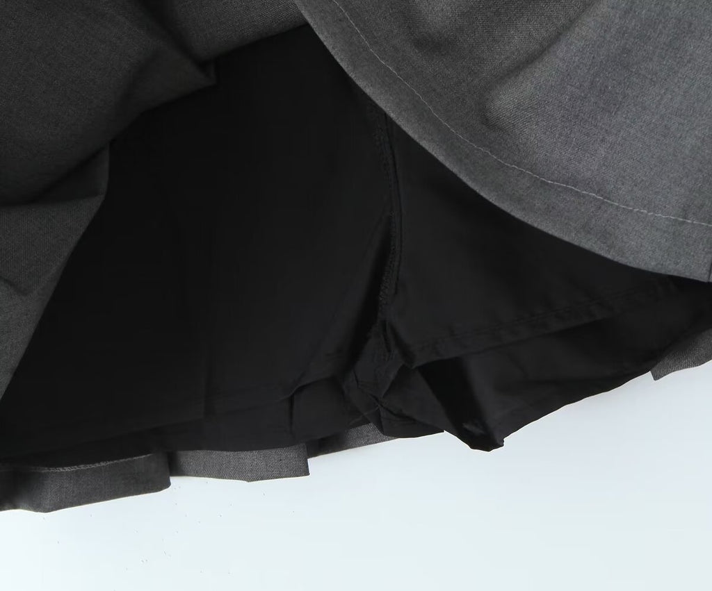 Spring Black High Waist Slimming Skirt Pleated Skirt Skirt Women