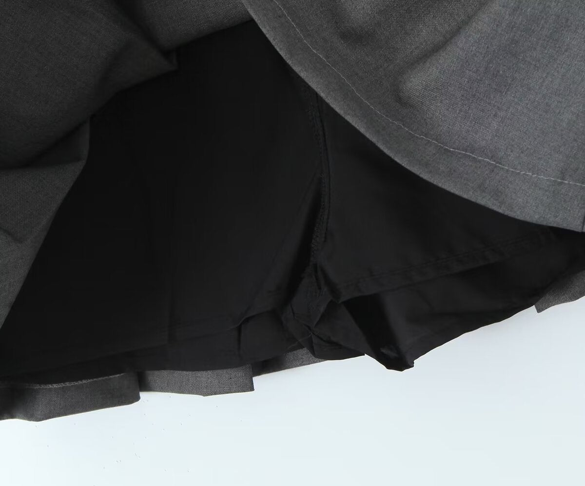 Spring Black High Waist Slimming Skirt Pleated Skirt Skirt Women