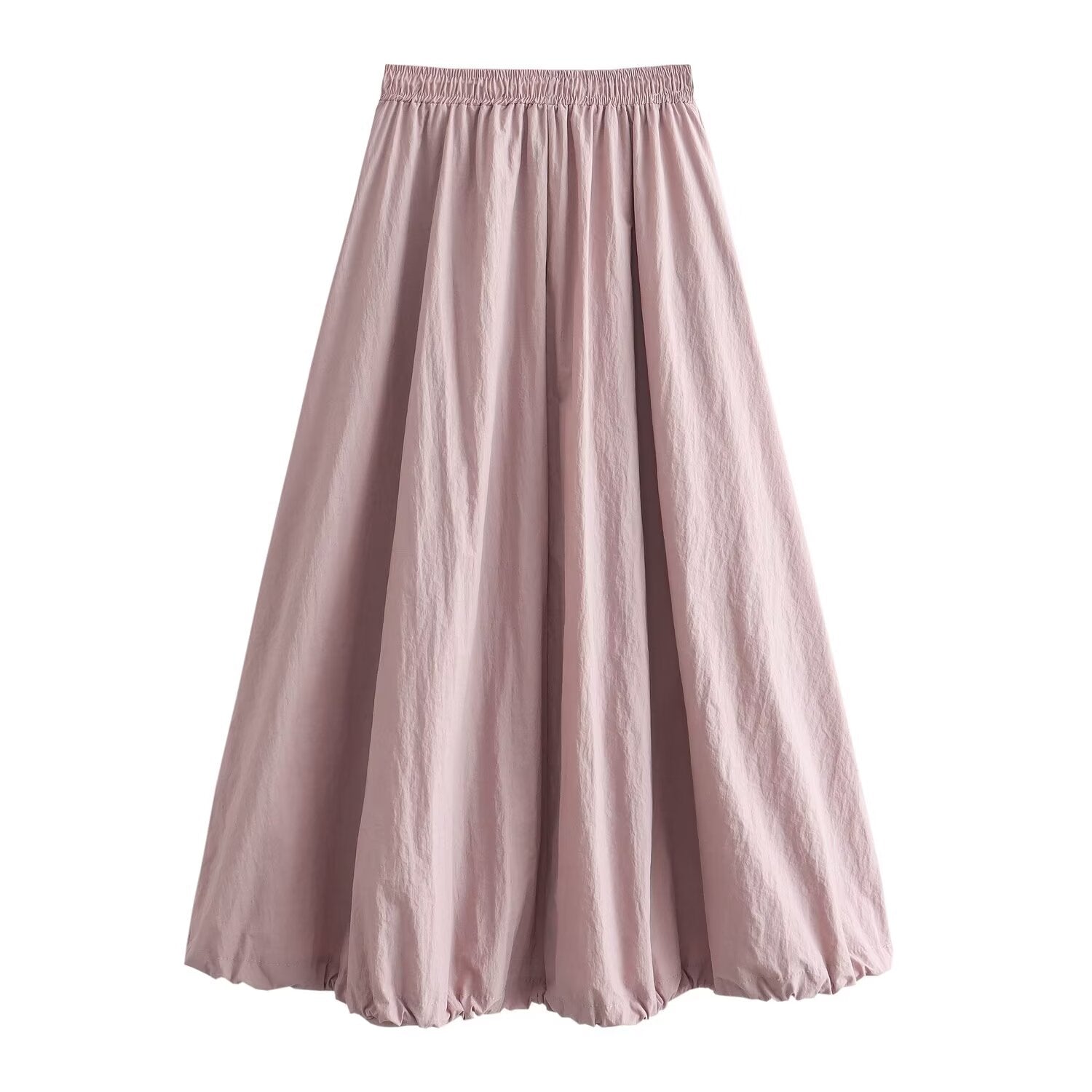Spring Women Clothing Wind Speed Dry Tooling Large Swing Drawstring Bud Elastic Waist Skirt