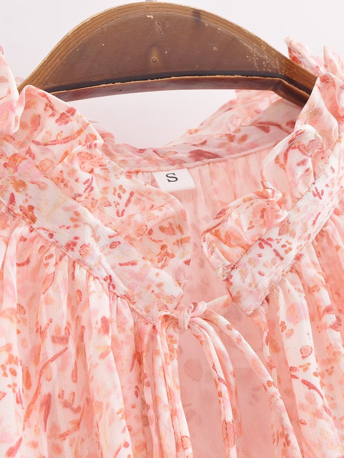 Spring Lace V Neck Stand Collar Long Sleeve Shirt