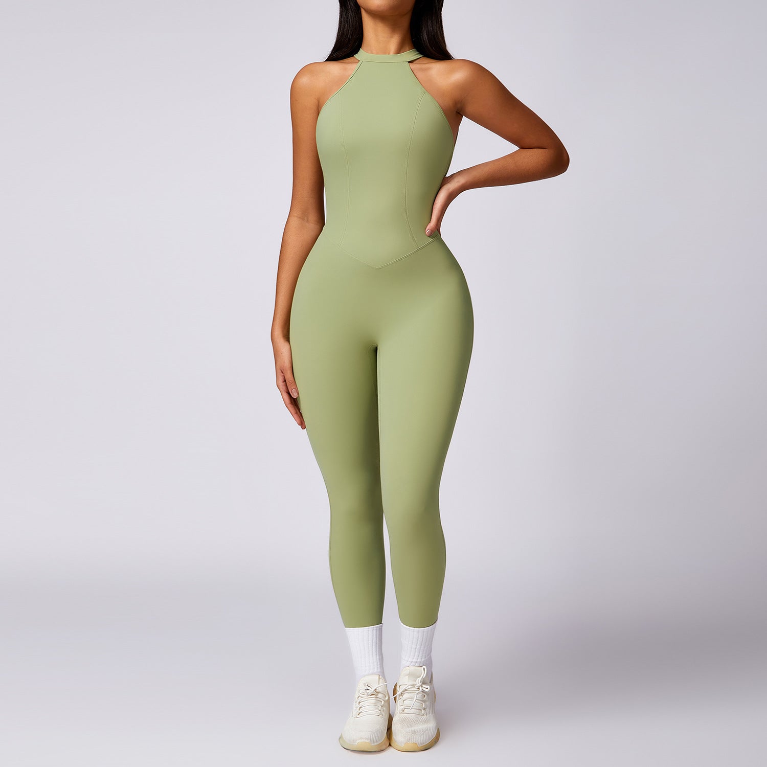 Sollinarry Peach Hip Raise Beauty Back Yoga Jumpsuit Women Outdoor Running Tight Sports Quick Drying Workout Clothes