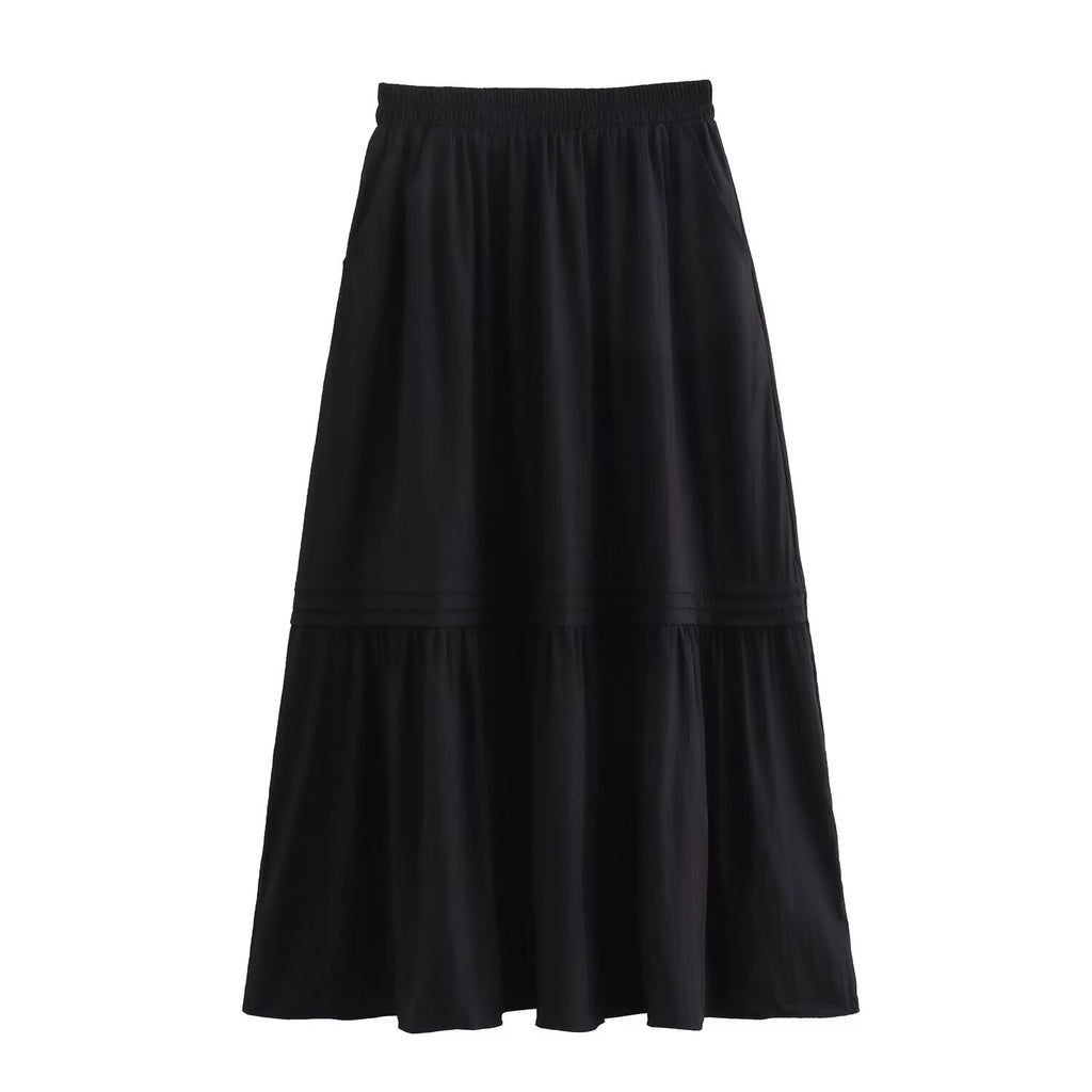 Summer Women Clothing French Gentle Summer Loose Strip Skirt