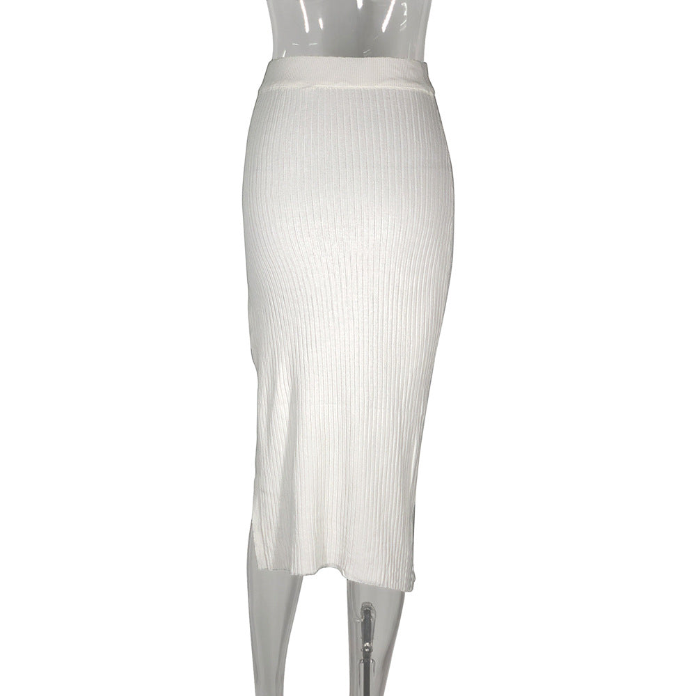 Summer Knitted Internet Celebrity Split Skirt Women Skirt