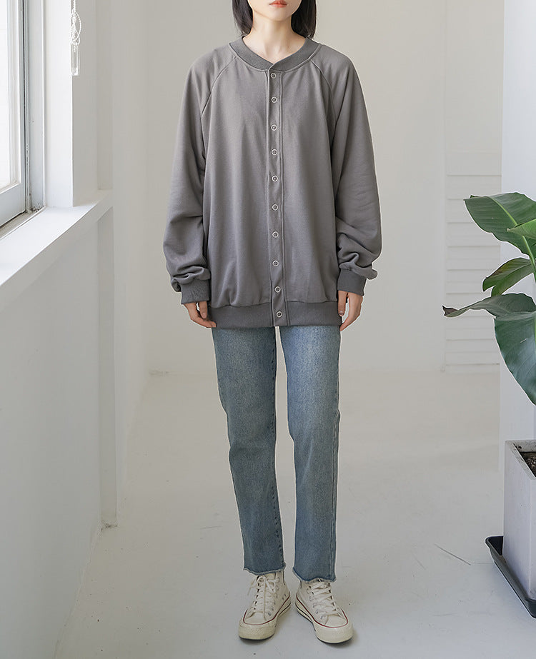 Manteau d'automne-hiver épais pour femme, ample, mi-long, avec poches.