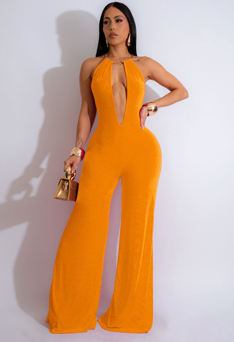 Jumpsuit Women Trousers Solid Color Sexy Casual Jumpsuit