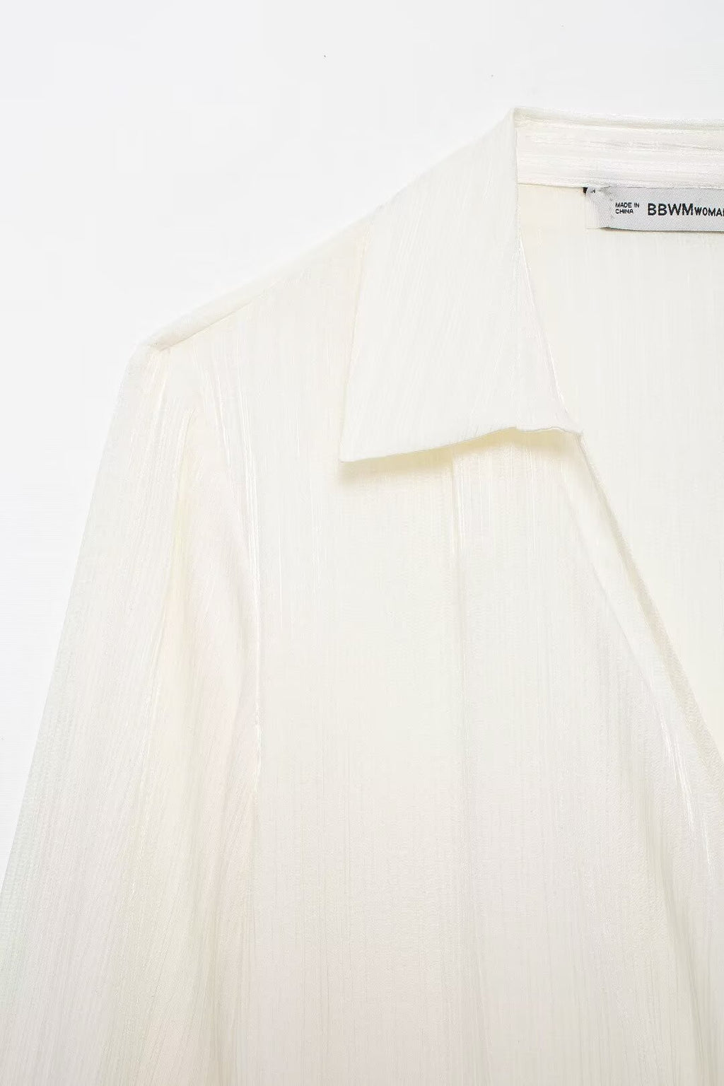 Summer Women Clothing Elegant Slightly Mature Bright Fabric Double Breasted Long Sleeve Shirt