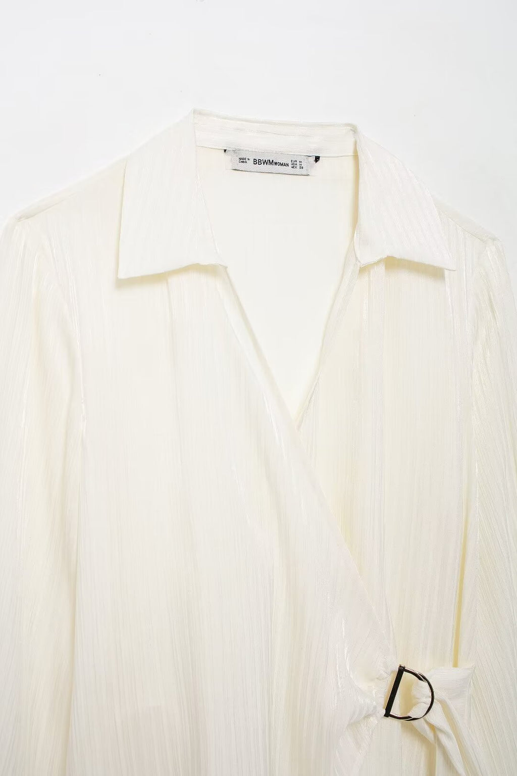 Summer Women Clothing Elegant Slightly Mature Bright Fabric Double Breasted Long Sleeve Shirt