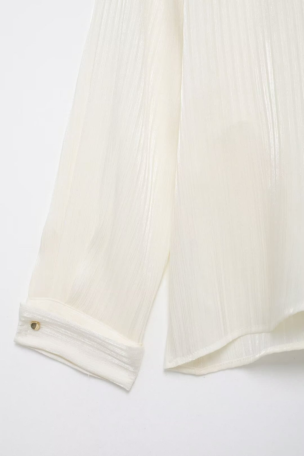 Summer Women Clothing Elegant Slightly Mature Bright Fabric Double Breasted Long Sleeve Shirt