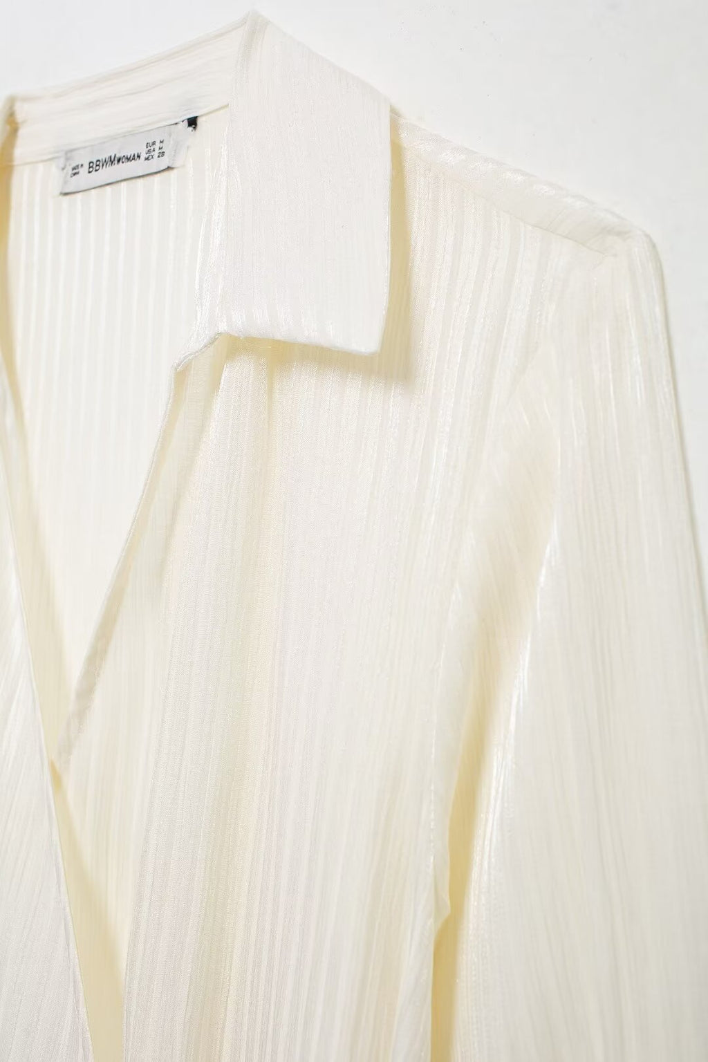 Summer Women Clothing Elegant Slightly Mature Bright Fabric Double Breasted Long Sleeve Shirt