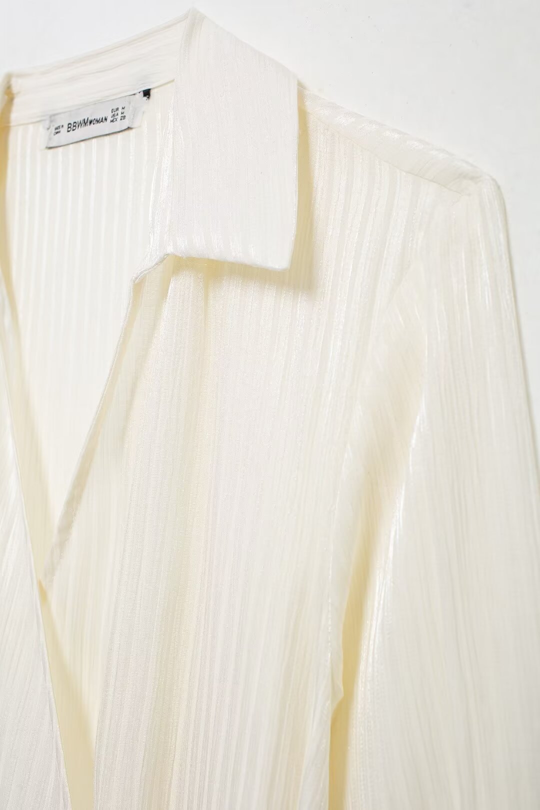 Summer Women Clothing Elegant Slightly Mature Bright Fabric Double Breasted Long Sleeve Shirt